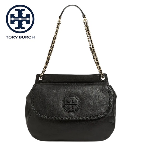 Tory Burch Handbags - Tory Burch black Marion Leather Saddle authentic